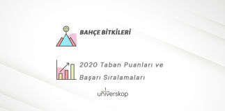 Bahçe Bitkileri Taban Puanları ve Sıralamaları