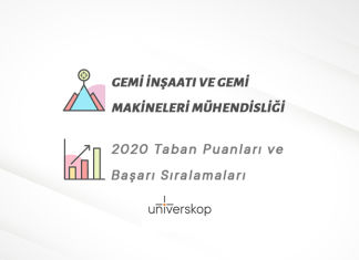 Gemi İnşaatı ve Gemi Makineleri Mühendisliği Taban Puanları ve Sıralamaları