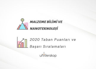 Malzeme Bilimi ve Nanoteknoloji Mühendisliği Taban Puanları ve Sıralamaları