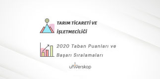 Tarım Ticareti ve İşletmeciliği Taban Puanları ve Sıralamaları