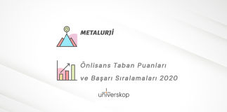 Metalurji 2 Yıllık Önlisans Taban Puanları ve Sıralamaları