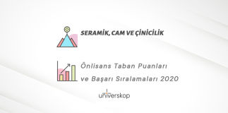 Seramik, Cam ve Çinicilik 2 Yıllık Önlisans Taban Puanları ve Sıralamaları