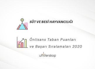 Süt ve Besi Hayvancılığı 2 Yıllık Önlisans Taban Puanları ve Sıralamaları