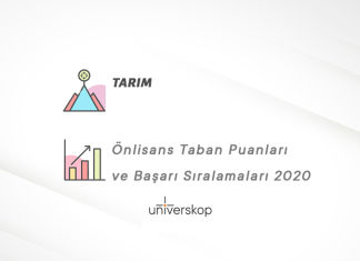 Tarım 2 Yıllık Önlisans Taban Puanları ve Sıralamaları