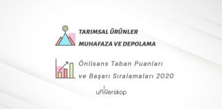 Tarımsal Ürünler Muhafaza ve Depolama Teknolojisi 2 Yıllık Önlisans Taban Puanları ve Sıralamaları