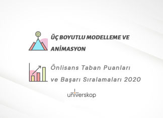 Üç Boyutlu Modelleme ve Animasyon 2 Yıllık Önlisans Taban Puanları ve Sıralamaları