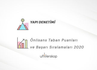 Yapı Denetimi 2 Yıllık Önlisans Taban Puanları ve Sıralamaları