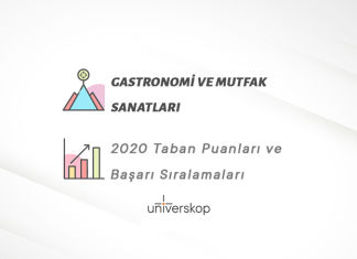 Gastronomi ve Mutfak Sanatları Taban Puanları ve Sıralamaları